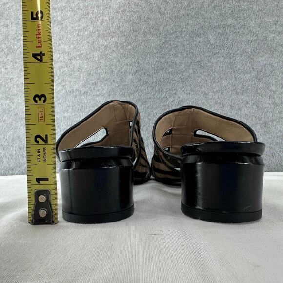 Sesto Meucci Women's sz 9 Animal Print Slip On Slides Sandals Old Money Classic - Picture 5 of 11